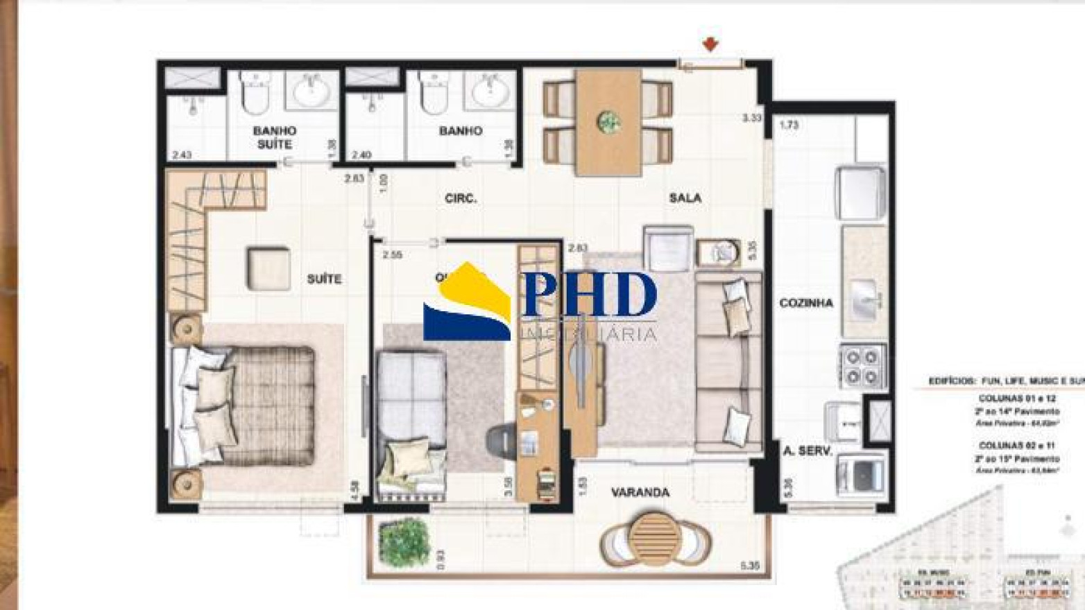 Apartamento 2 Quartos 66m² 