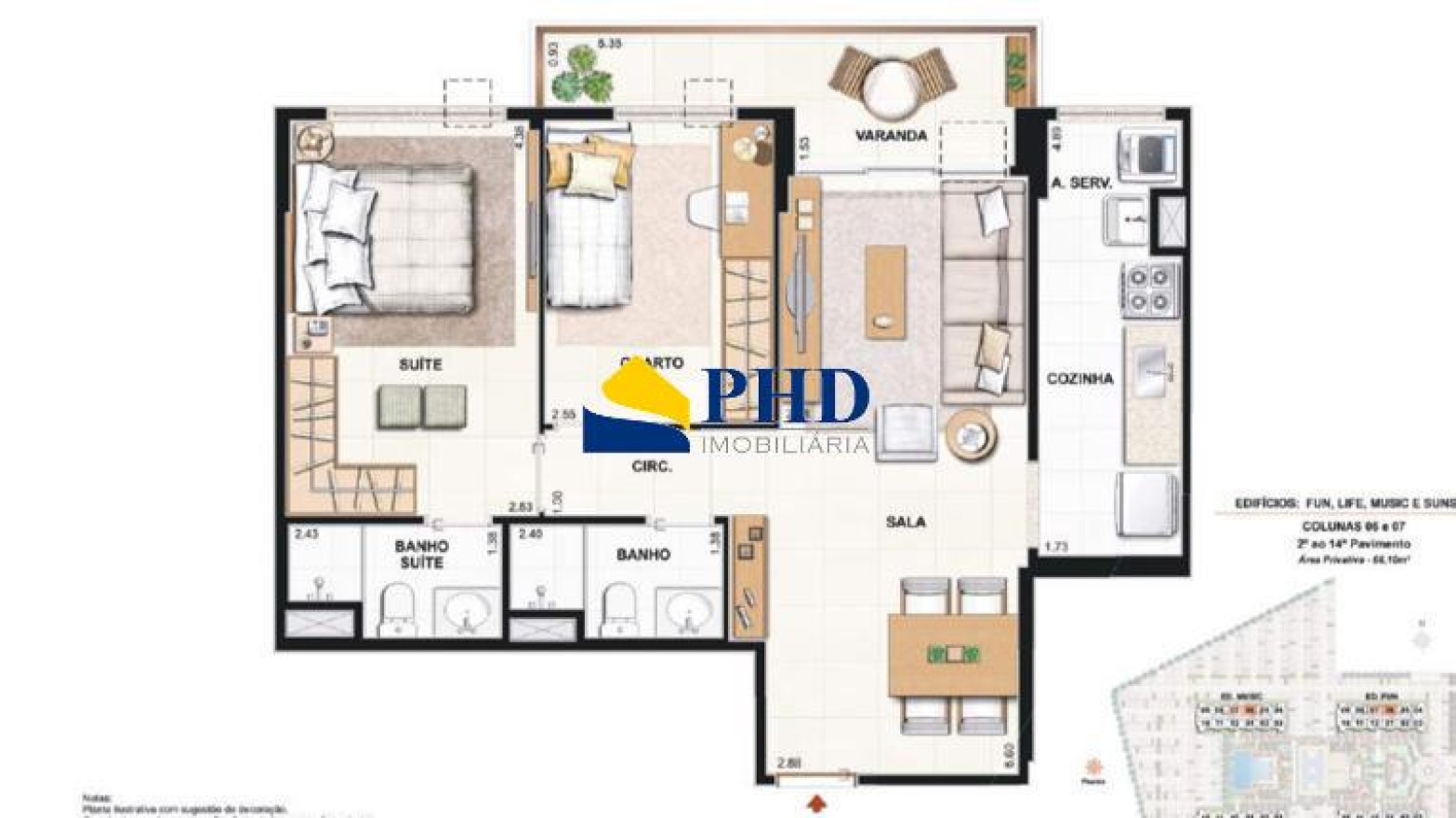 Apartamento 2 Quartos 66m² 