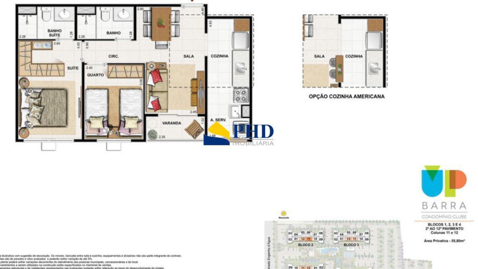 Apartamento 2 Quartos 55m² 