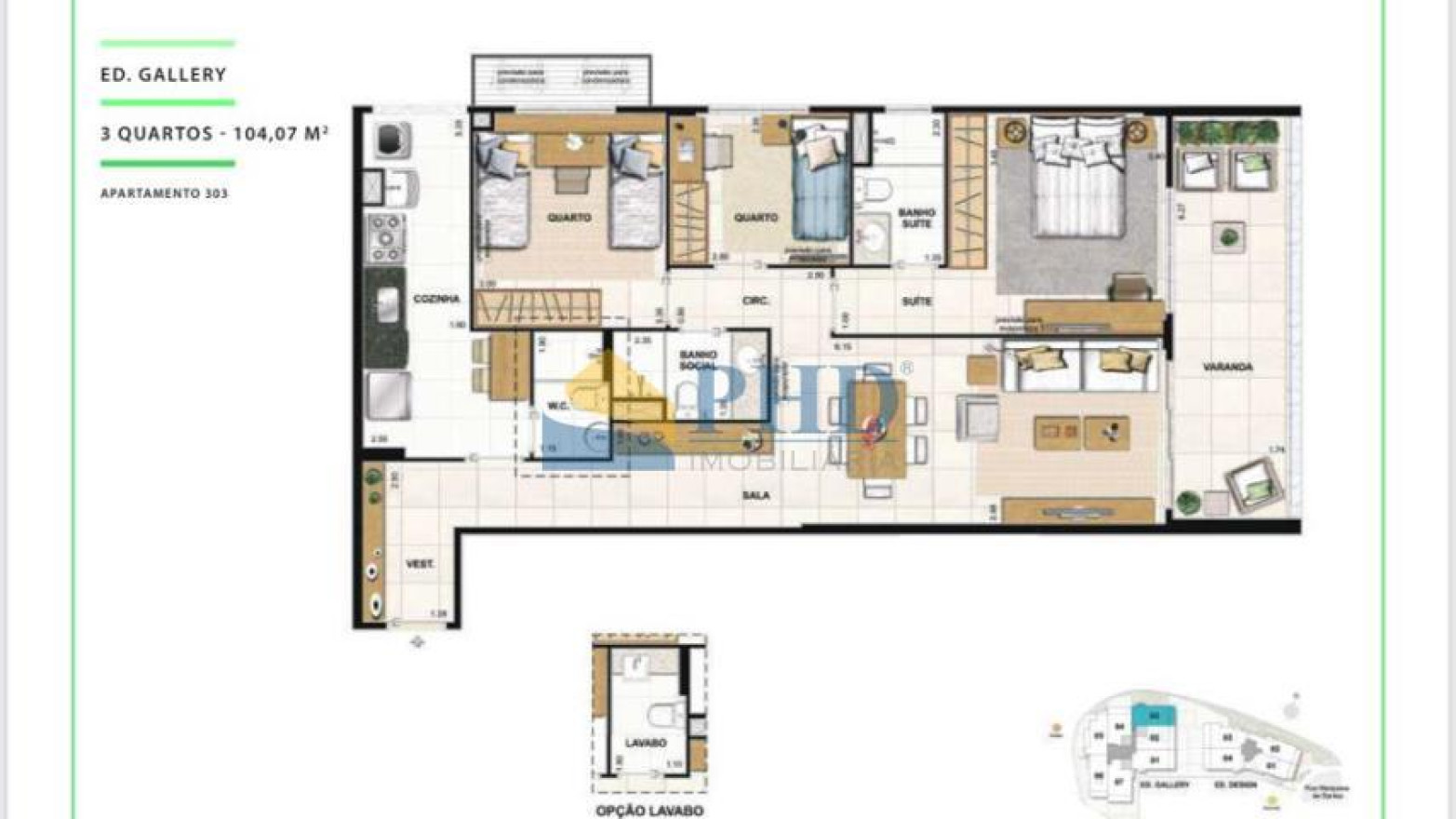 Apartamento 3 Quartos 100m² 