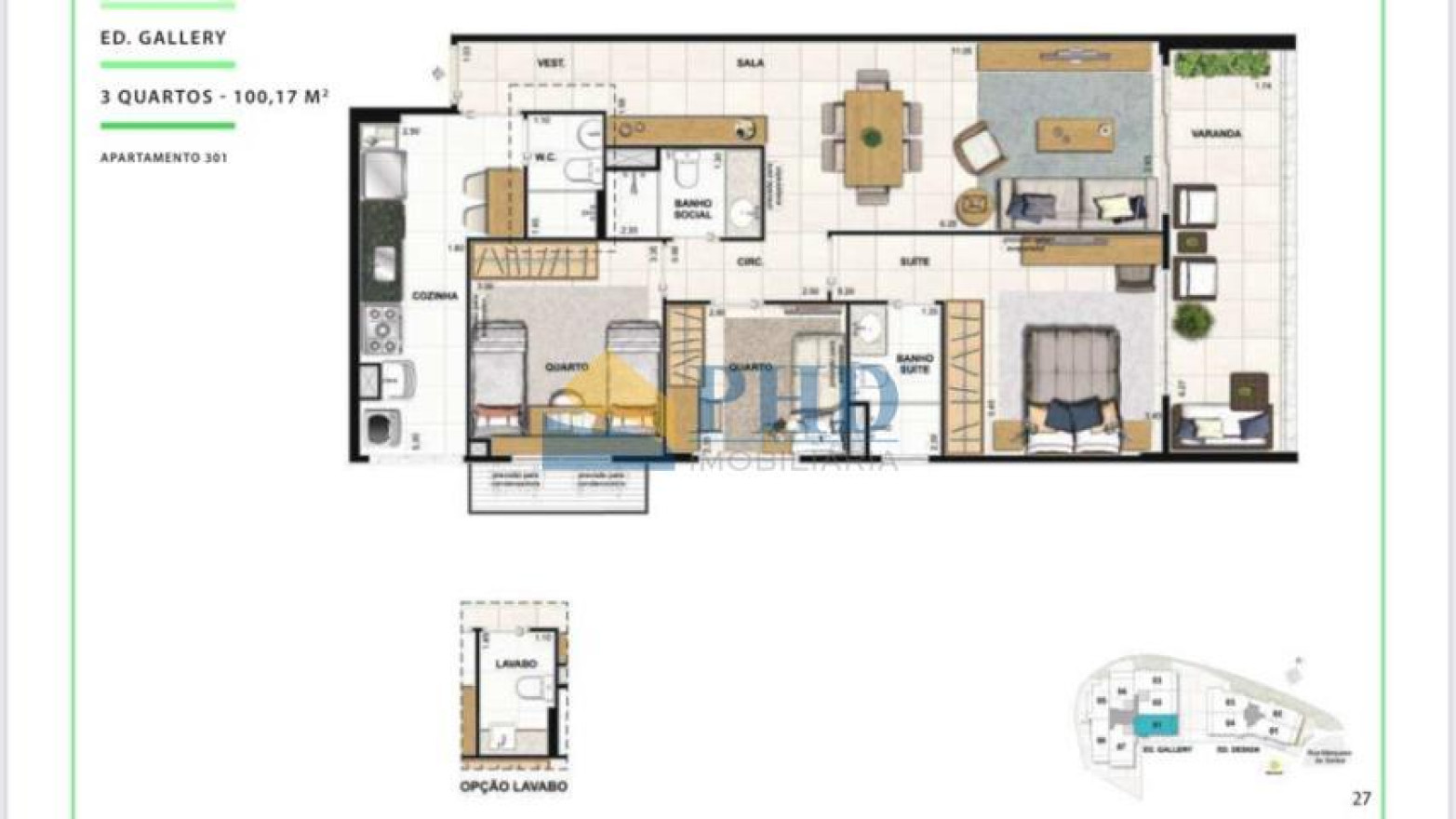 Apartamento 3 Quartos 100m² 