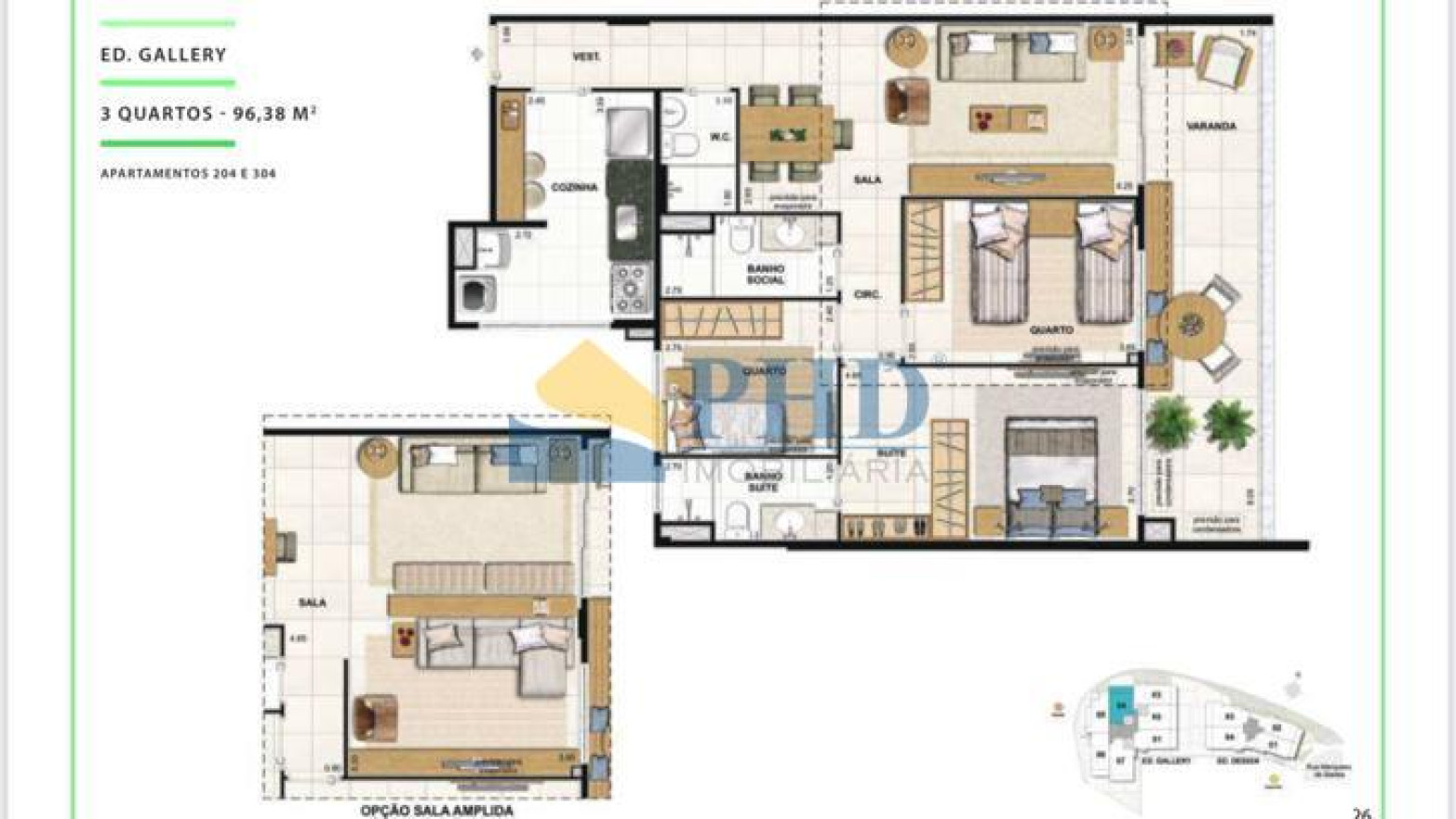 Apartamento 3 Quartos 100m² 