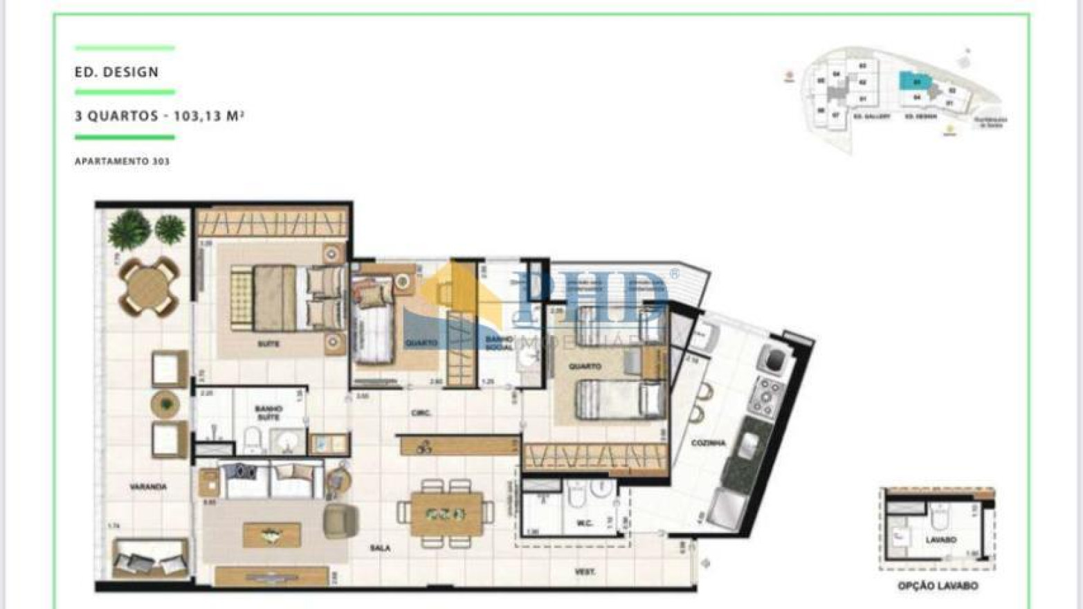 Apartamento 3 Quartos 100m² 