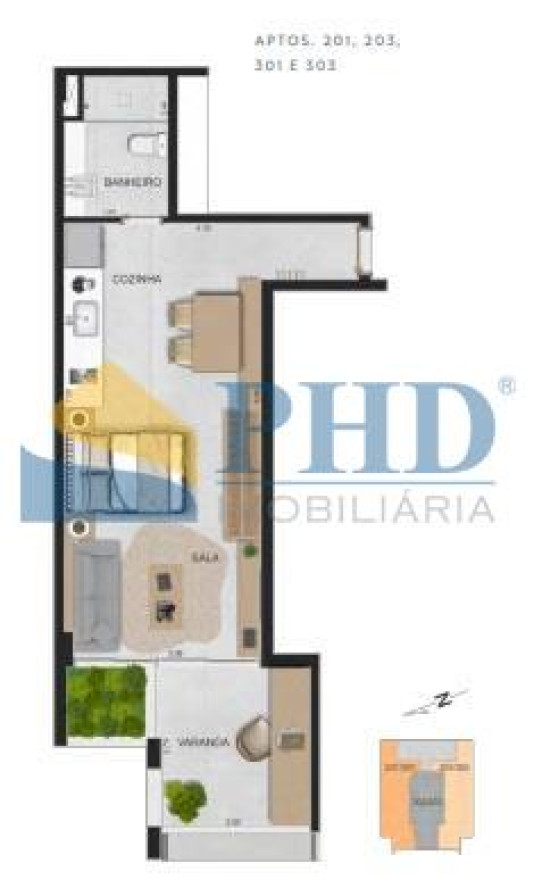 Apartamento 1 Quartos 46m² 