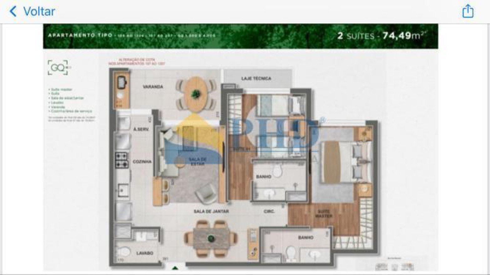 Apartamento 2 Quartos 69m² 