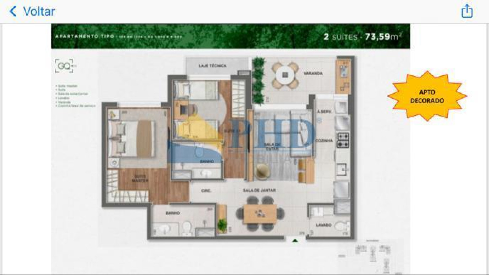 Apartamento 2 Quartos 69m² 