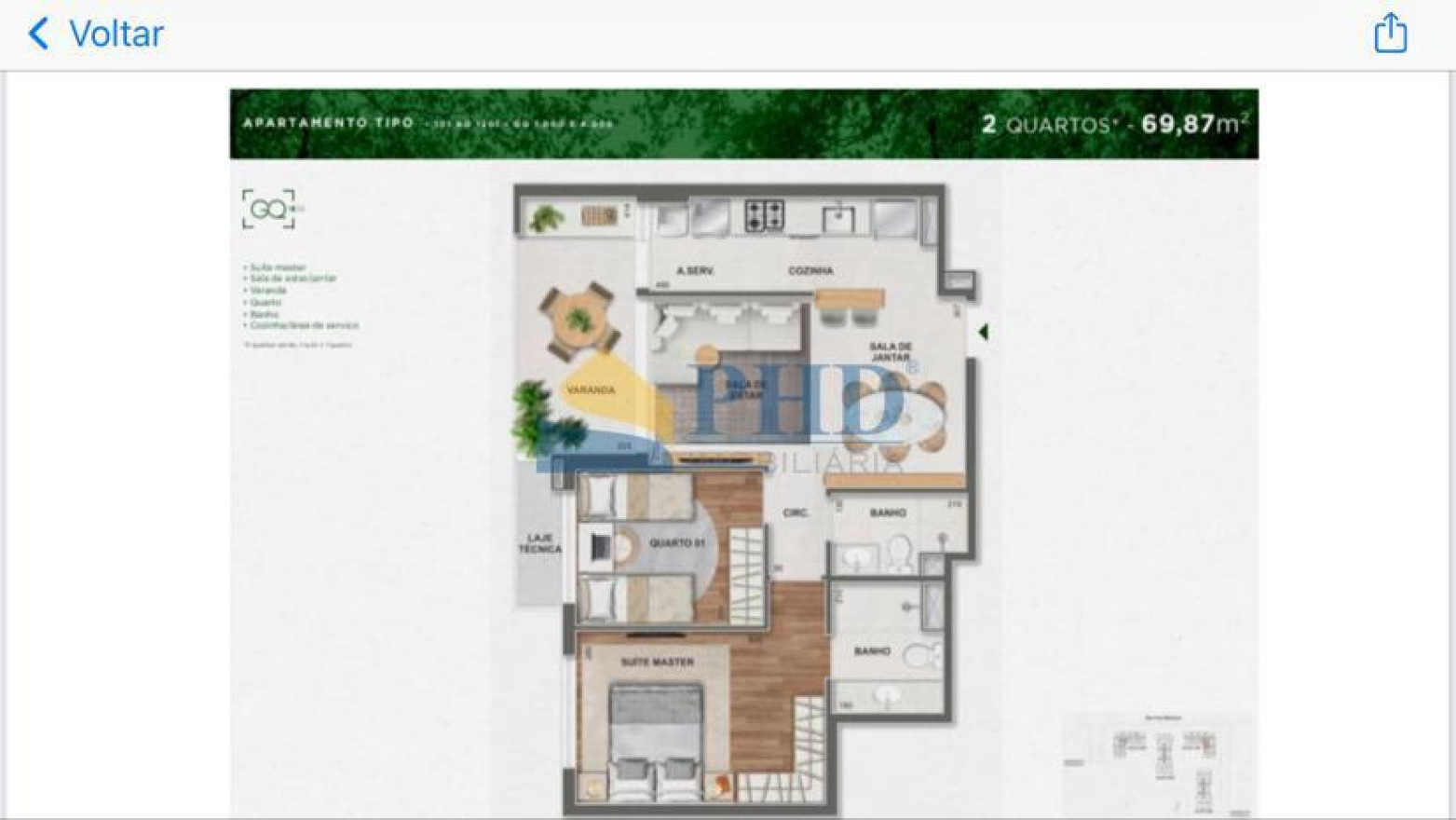 Apartamento 2 Quartos 69m² 