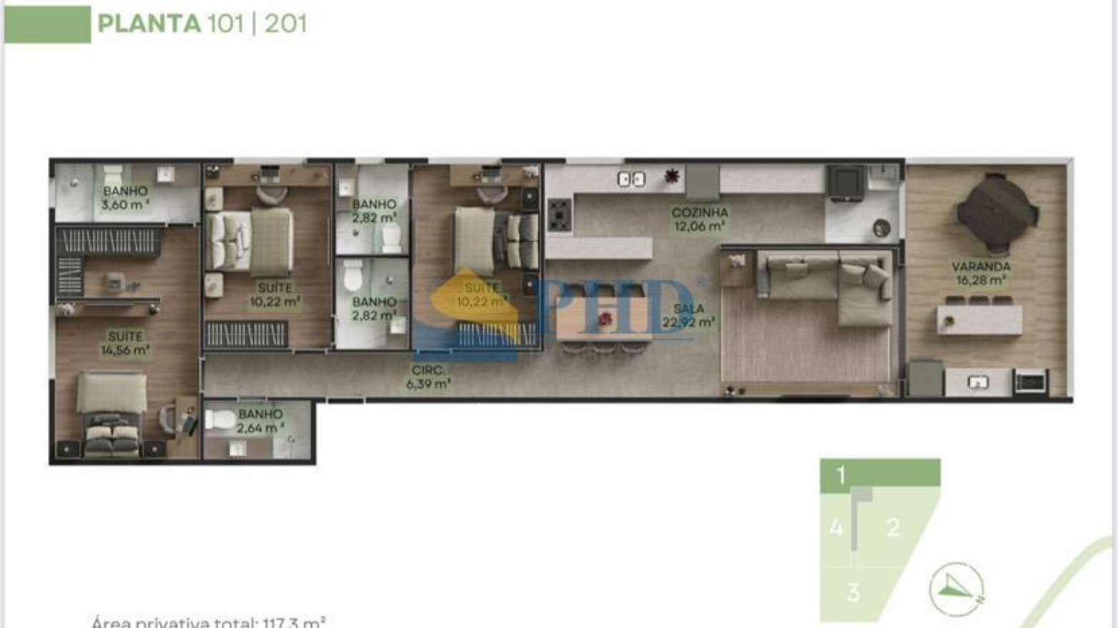 Apartamento 3 Quartos 70m² 