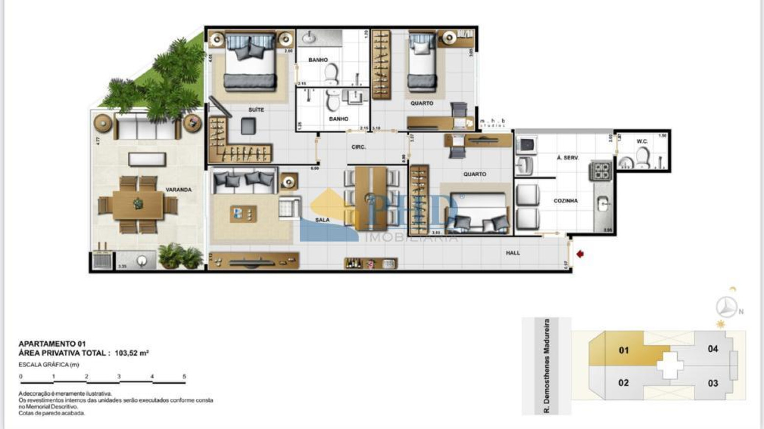 Apartamento 3 Quartos 80m² 